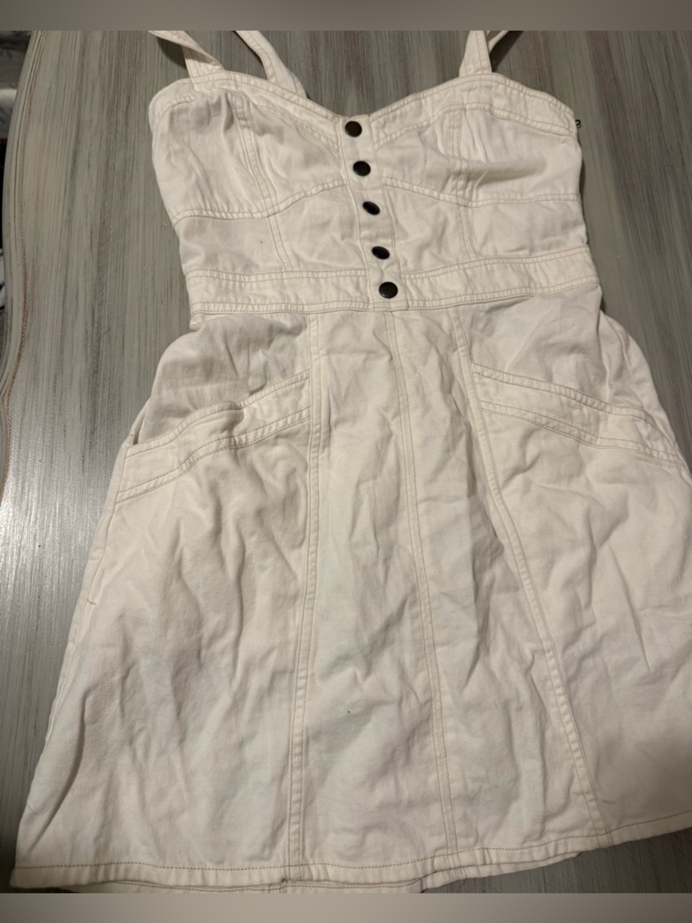NWOT White Sleeveless Button-Front Sundress